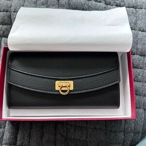 Salvatore Ferragamo Black Leather Wallet - NEW